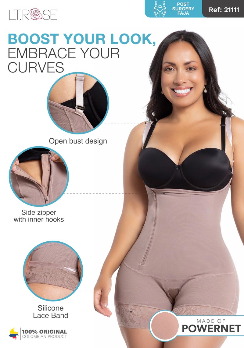 LT.ROSE BBL Faja Tummy Tuck S111 Post Surgery Compression Garment for Women Faja Colombiana Cocoa XL - Image 2
